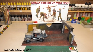 MINIART DIORAMA WITH FARM WALL WITH TAKOM HANOMAG SS100 AND FIGURES [upl. by Amend]