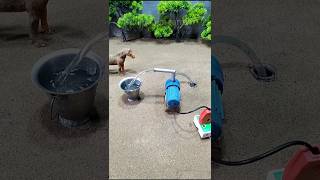 Mini motor water pump science project mini tractor making cow water bathed  307 [upl. by Byran]