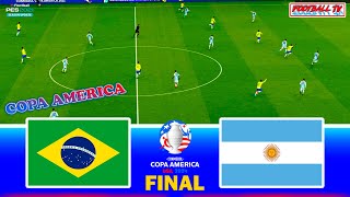 Brazil vs Argentina  Final Copa America 2024  Full Match All Goals  PES Gameplay PC [upl. by Nally]