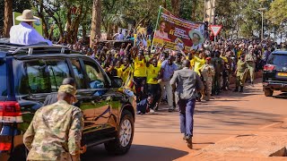 Museveni arrives to celebrate 100 years of Sugar Corporation in Uganda Ltd SCOUL in Lugazi Uganda [upl. by Deny]