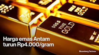 Harga emas Antam turun Rp4000gram [upl. by Mello]