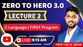 Lecture 2 First Program in C  Hello World   getch  Header Files  Vikas Singh [upl. by Sly475]