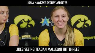 Iowa Hawkeye Sydney Affolter Is Excited About Teagan Mallegni hawkeyes [upl. by Wilmott]