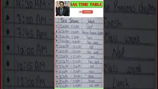 Ias time table upsc time table timetable ias upsc shorts [upl. by Koran]