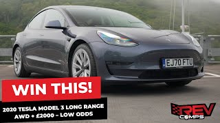 WIN THIS 2020 TESLA MODEL 3 LONG RANGE AWD  £2000 – LOW ODDS [upl. by Oynotna]