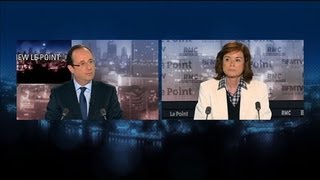 BFMTV 2012  linterview Le Point François Hollande [upl. by Ahseina631]