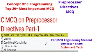 Top 30 C Language MCQ on C Preprocessor Directives for CSIT Engineering Exam in Hindi [upl. by Orose]