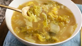 Baechudoenjangguk Soybean paste soup with cabbage 배추된장국 [upl. by Adnohsak]