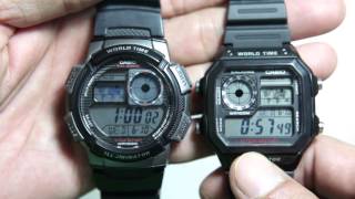 Casio standard AE1200WH head to head Casio standard AE1000W [upl. by Nnylanna296]