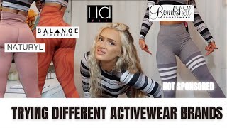 TRYING DIFFERENT INSTAGRAM BRANDS LEGGINGS amp ACTIVEWEAR  Try on haul balance licifit naturyl [upl. by Assirk]