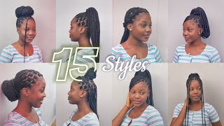 15 WAYS TO STYLE YOUR KNOTLESS BOX BRAIDS Quick and Easy  Beginner friendly [upl. by Nofets425]