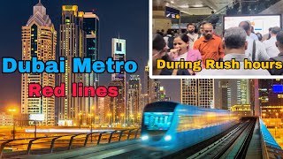 Trip on Dubai metro red lines from Al rashidiya Centrepoint to Union  Rush hour time dubaimetro [upl. by Nivrac]