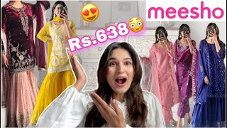 Meesho Wedding Kurta sets Haul Starting from Rs638😳Try on Haul Swati Rathi meesho meeshohaul [upl. by Druce]