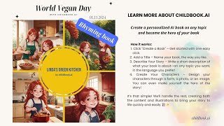 Listen to an audiobook for children about vegan food vegan kids healthy food eco friendly 🌱 ai [upl. by Redep]