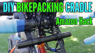 Bikepacking Hack DIY Handlebar Cradle w Amazon Parts  Cheap amp Ultralight [upl. by Rebeh]