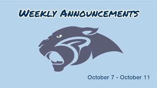 PCHS Announcements 10 7 24 [upl. by Car]