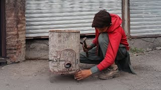 Amazing Traditional Wood Stove Making from Old Iron Drum [upl. by Sirrap]