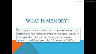 Structure of Memory amp The ThreeSystem Approach [upl. by Hakym]