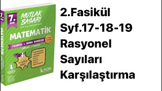 7SINIF MUBA 2FASİKÜL S171819 RASYONEL SAYILRDA KARŞILAŞTIRMA [upl. by Reggi394]