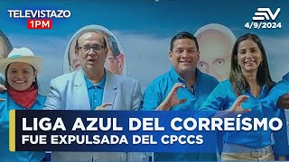 Liga Azul del correísmo fue expulsada del CPCCS  Televistazo1PM ENVIVO🔴 [upl. by Nnad410]