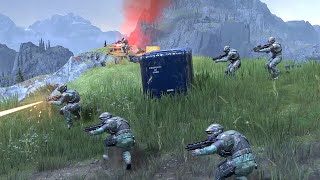 HALO INFINITE AI Battles  Massive Firefight at UNSC Distress Signal [upl. by Ellierim]