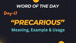 Precarious meaning usage amp example wordmeaning [upl. by Aiva]