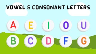 Vowel and Consonant Letters  Learning Vowels amp Consonants [upl. by Melise]