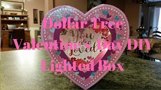 Dollar Tree Valentine’s Day DIY Lighted Box [upl. by Amberly161]