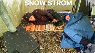 EXTREME 39C WINTER CAMPING IN THE WARMEST HOT TENT ON EARTH ASMR [upl. by Rica]