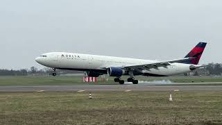 A330 Delta Airlines Poznan Airport [upl. by Ynnoj941]