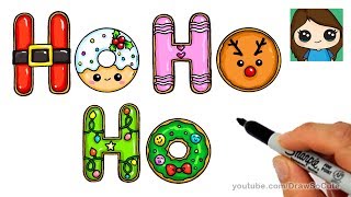 How to Draw Christmas Ho Ho Ho Cookies Easy and Cute [upl. by Barris207]