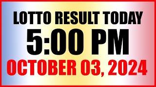 Lotto Result Today 5pm October 3 2024 Swertres Ez2 Pcso [upl. by Ariay]