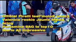 Pirelli Valencia official test 2023 moto2 and Moto3 firslook team and rookie Pertamina SAG top10 [upl. by Xavier]