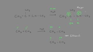 Addition Reactions of Water with Alkenes Markovnikov [upl. by Sinnel]