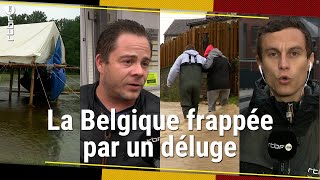 Inondations en Belgique  la Wallonie sous eau dégâts évacuations scoutisme  RTBF Info [upl. by Darsie]