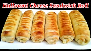 Cheese Fatayer  Halloumi Cheese Sandwich  Halloumi Cheese Roll  Arabic Cheese Bread  Ramadan [upl. by Ikaz721]