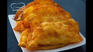 Einfaches Chebureki  Tschebureki Rezept  Teigtaschen mit Hackfleisch  чебуреки [upl. by Reid]