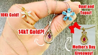 14KT White Gold I0K dragon fly Topaz and Opal Goodwill Bluebox Mystery Jewelry Unboxing [upl. by Inavihs336]