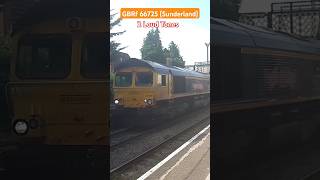 GBRf 66725 Sunderland passing Trimley station  2 Tone Jump scare 24724 class66 trimley tones [upl. by Roselia]