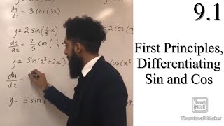 Edexcel A level Maths 91 First Principles Differentiating Sinx and Cosx [upl. by Aimal]