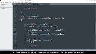 Live chat app  Part14 Saving to Database  Javascript AJAX HTML CSS JSON PHP MYSQL Tutorial [upl. by Hakvir301]