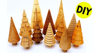 Tutorial how to make Wooden Christmas Tree Wood turning DIY [upl. by Sale]