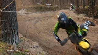 DutchMXTV CRASH Stefan Jongewaard over the bars at Nunspeet [upl. by Violet]