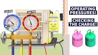 R22 and R410A Operating Pressures on Air Conditioners Checking the Charge [upl. by Servais]