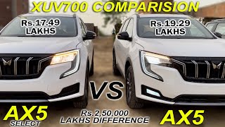 2024 XUV700 AX5 SELECT VS AX5  DIFFERENCES IN AX5 VS AX5 SELECT  LATEST XUV700 AX5 SELECT VS AX5 [upl. by Euqinoj]