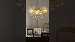 Gold Glass Chandelier for Luxurious Décor [upl. by Attenoj537]