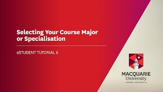 eStudent Tutorial 06 – Selecting Your Course Major or Specialisation [upl. by Llohcin]