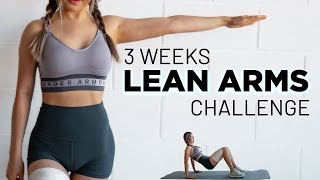 Lean Arms Workout Challenge  Lose Arm Fat No Equipment [upl. by Griffith]