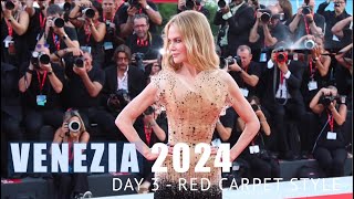 VENEZIA FILM FESTIVAL 2024  Day 3 Red carpet Style 4K [upl. by Yrffoeg]