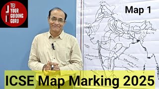 ICSE Geography Map Marking 2025Densily amp Sparsely Populated Area WindsTropic of cancerISTNew [upl. by Tobit]